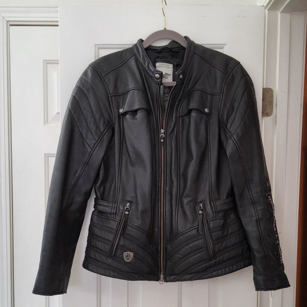 Harley Davidson Black leather jacket.